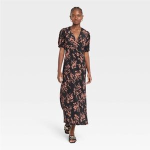 Black and Brown Floral Maxi Dress